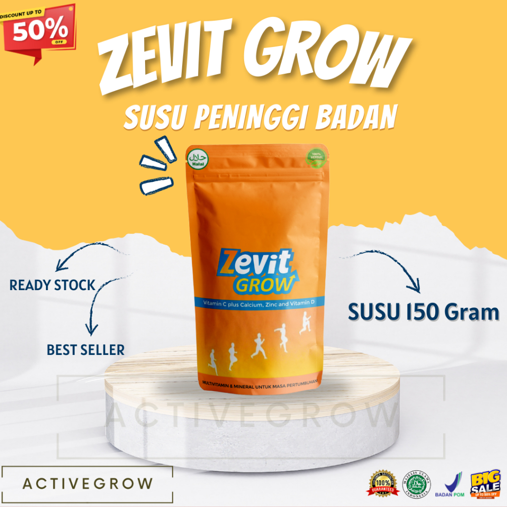 ZEVIT GROW - SUSU PENINGGI BADAN ORIGINAL 100% BPOM EFEKTIF ANAK & DEWASA