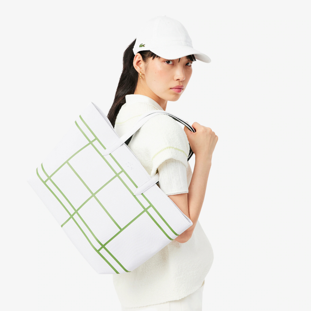 LACOSTE tote bag resleting wanita motif shopping bag kasual laptop 15 inch