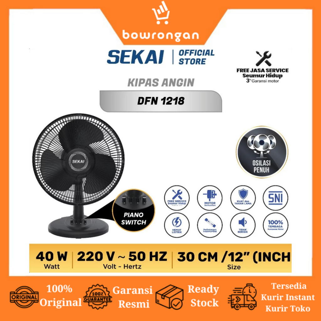SEKAI Kipas Angin Meja 12 Inch DFN 1218
