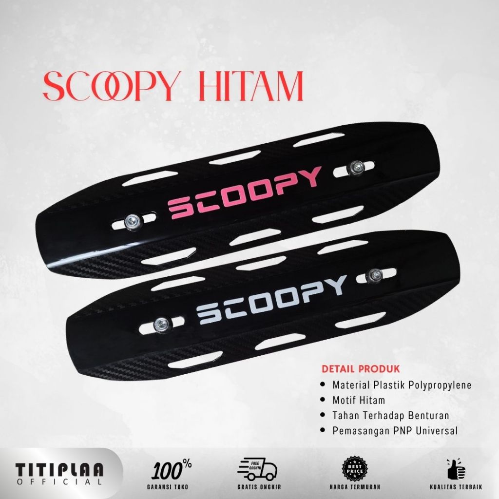 Cover Knalpot Tameng Scoopy Gratis Baut | Tutup Pelindung Knalpot Scoopy | Tameng Knalpot Scoopy All