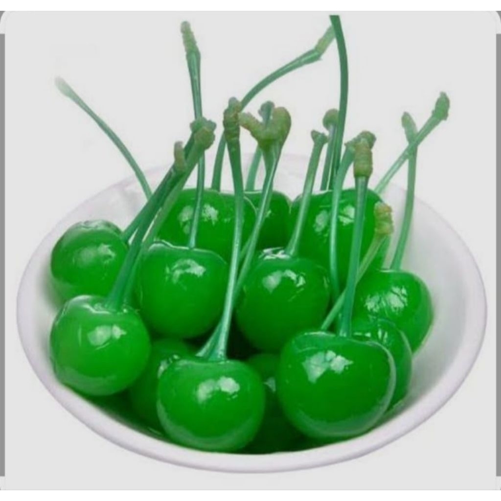 Manisan Buah Cherry Tangkai Hijau Repack 1kg