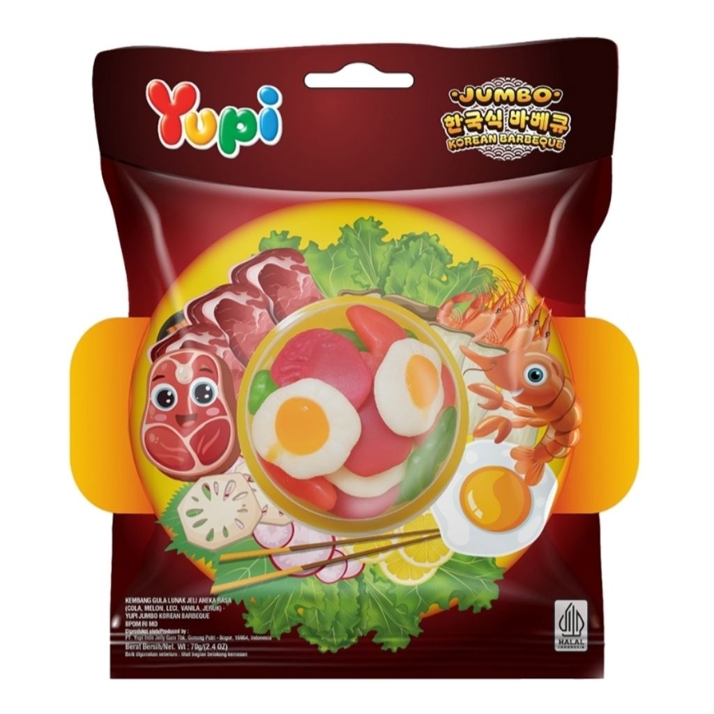 Yupi Jumbo Gummy Permen Korean Barbeque 70gr