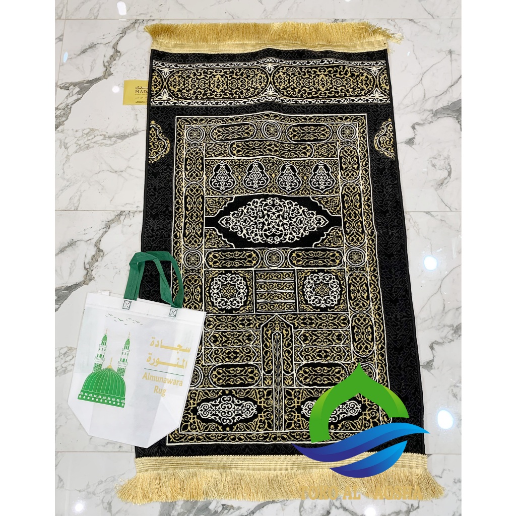 Sajadah Motif kiswah Bab Kabah/Pintu Al ka'bah Ori Madinah - Mada Carpet