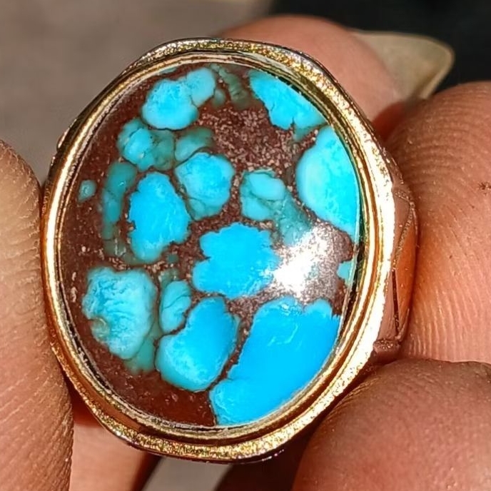 Batu Akik Pirus Persia Urat Ceplok Kualitas Super
