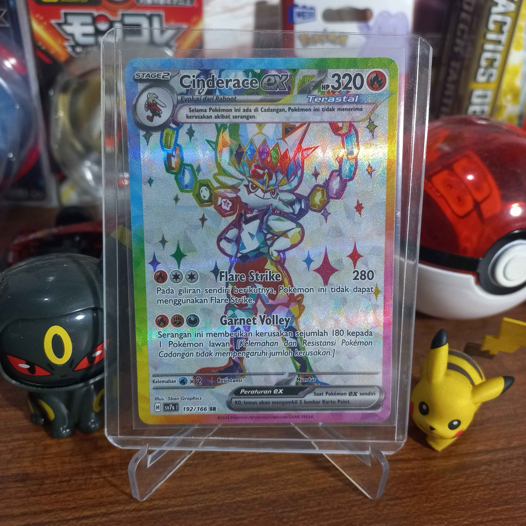 Cinderace EX SR SV7s 192/166 - Kartu Pokemon TCG Indonesia Bimbingan Rasi Original