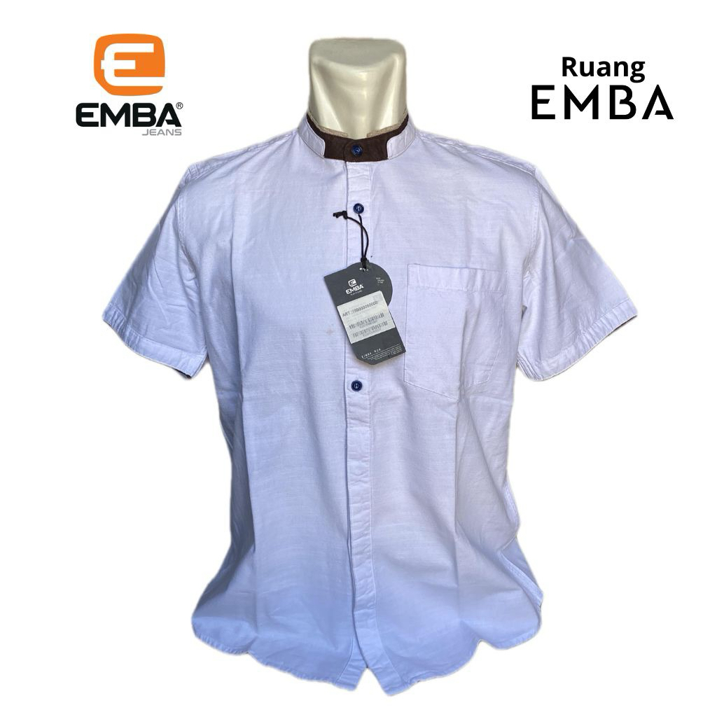 EMBA - Kemeja Koko EMBA Lengan Pendek Putih Bersih