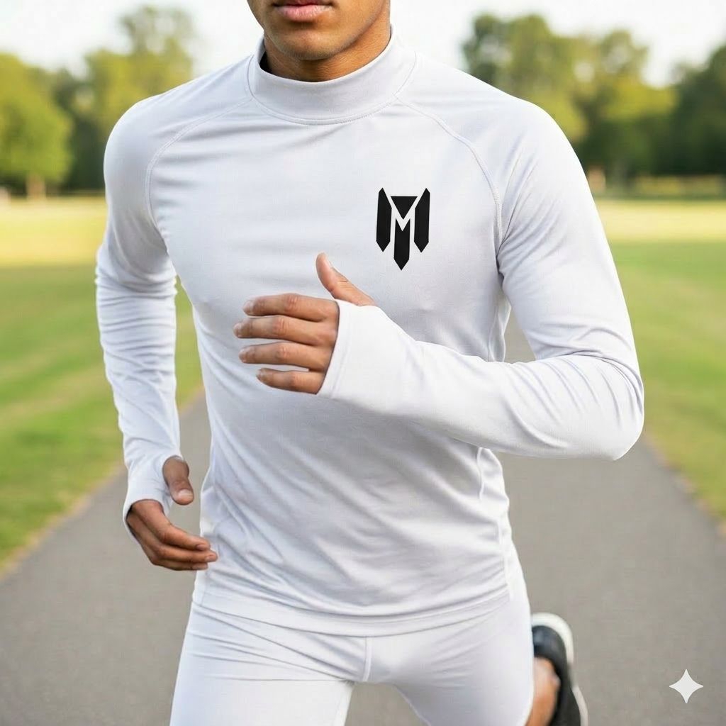Baju Manset Kaos Baselayer Olahraga Pria Wanita Premium Warna Putih