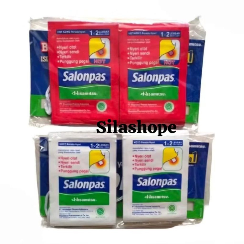 Salonpas Renceng 1x2 Isi 20 Sachet | Koyo Pereda Nyeri Otot Pegal Linu | Koyo Salonpas Sachet