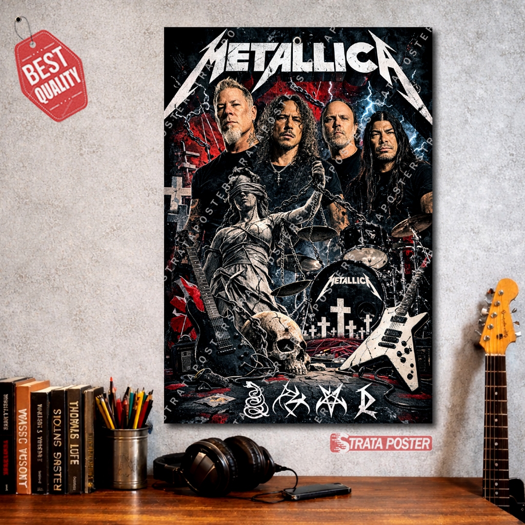 Poster Band Metallica Musik Keren – Dekorasi Dinding Kamar Cowok