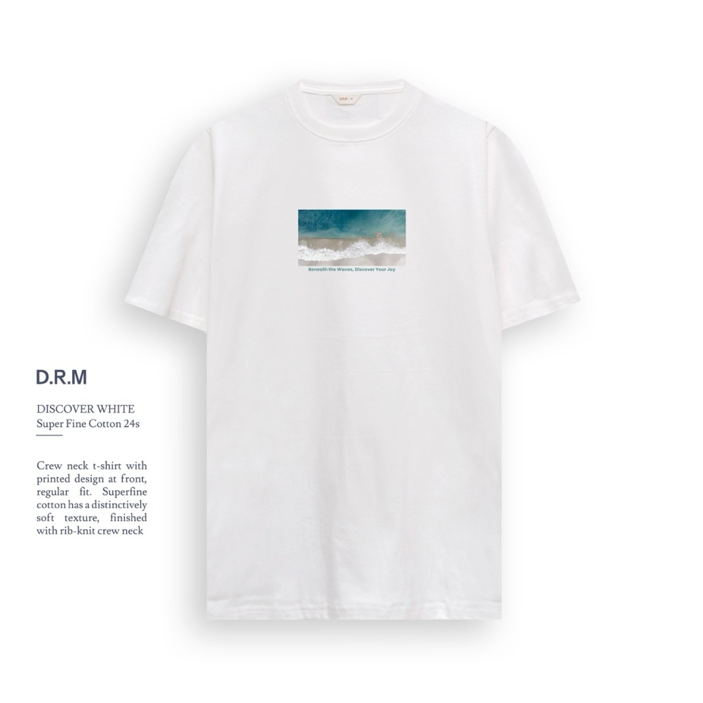 DRM DISCOVER WHITE TSHIRT | KAOS DRM. d.r.m wear.