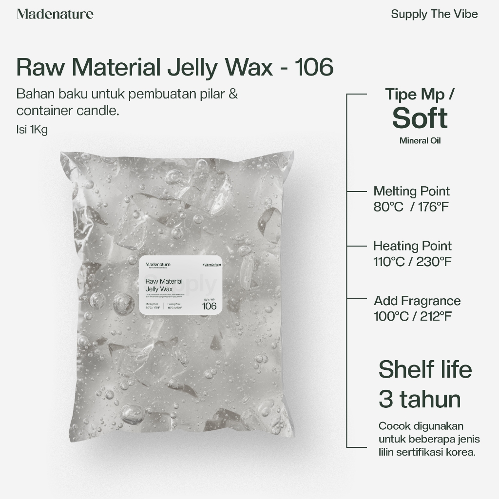 [1KG] Jelly Wax 106 - Bahan Pembuat Scented Candle Lilin Aromaterapi