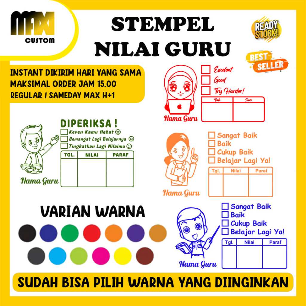CAP NILAU GURU / STEMPEL NILAI GURU / STEMPEL GURU / STEMPEL MURAH
