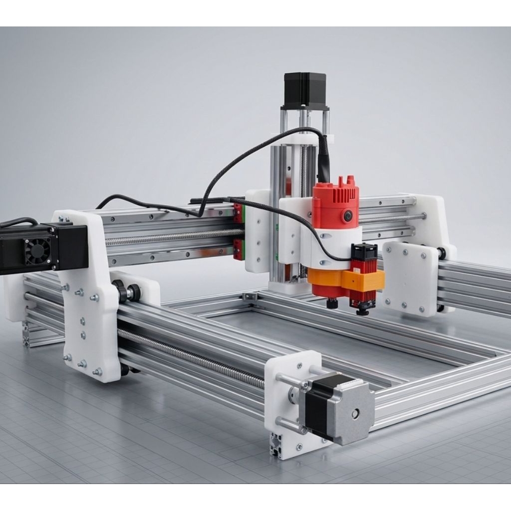 Plat Gantry CNC Hibrid (bukan mesin full) Router & Laser Leadscrew Nema 23