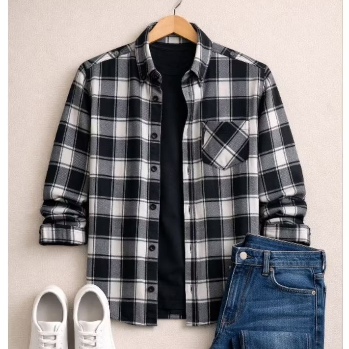 F2D Kemeja Flanel Maroon Navy Best Seller / flanel/hem pria/ flanel pria/ kemeja flanel/ eighty eigh