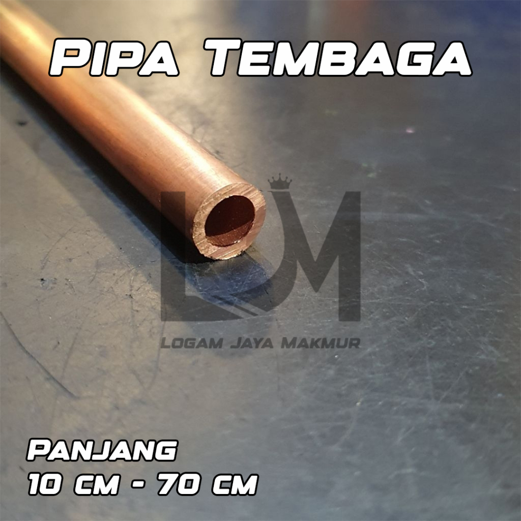 Pipa Tembaga OD 12 mm x ID 8 mm Tebal 2 mm Harga panjang per 10 cm • 15 cm • 20 cm • 25 cm • 30 cm •