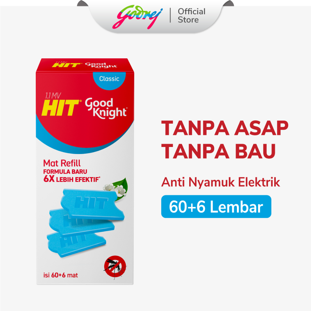 Hit Mat Classic 60+6's - Obat Nyamuk Elektrik - Bunuh Nyamuk Penyebab Demam Berdarah (DBD)