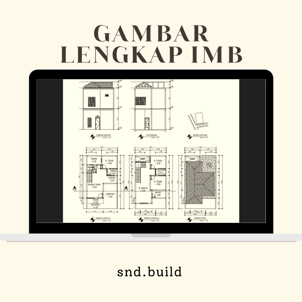 Jasa Desain Denah Rumah & Gambar Kerja Bangunan Lengkap | IMB/SIMBG | Rumah Ruko Toko Kos Klinik Ged