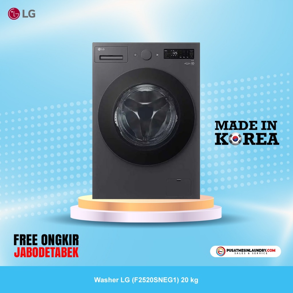 LG Mesin Cuci 20kg Muat Bedcover Jumbo Motor InverterDD F2520SNEG1