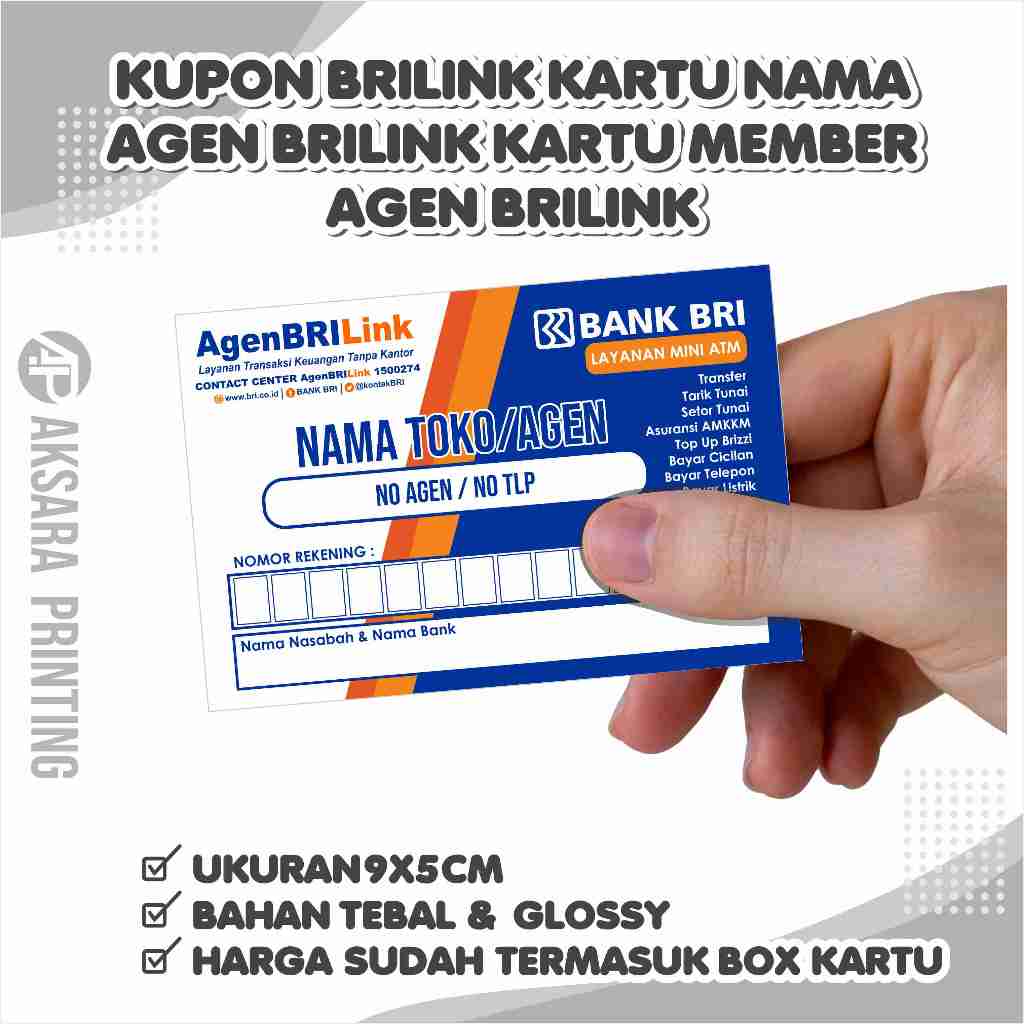 Kupon Brilink Kartu Nama Agen Brilink Kartu Member Agen Brilink Kartu Pelanggan