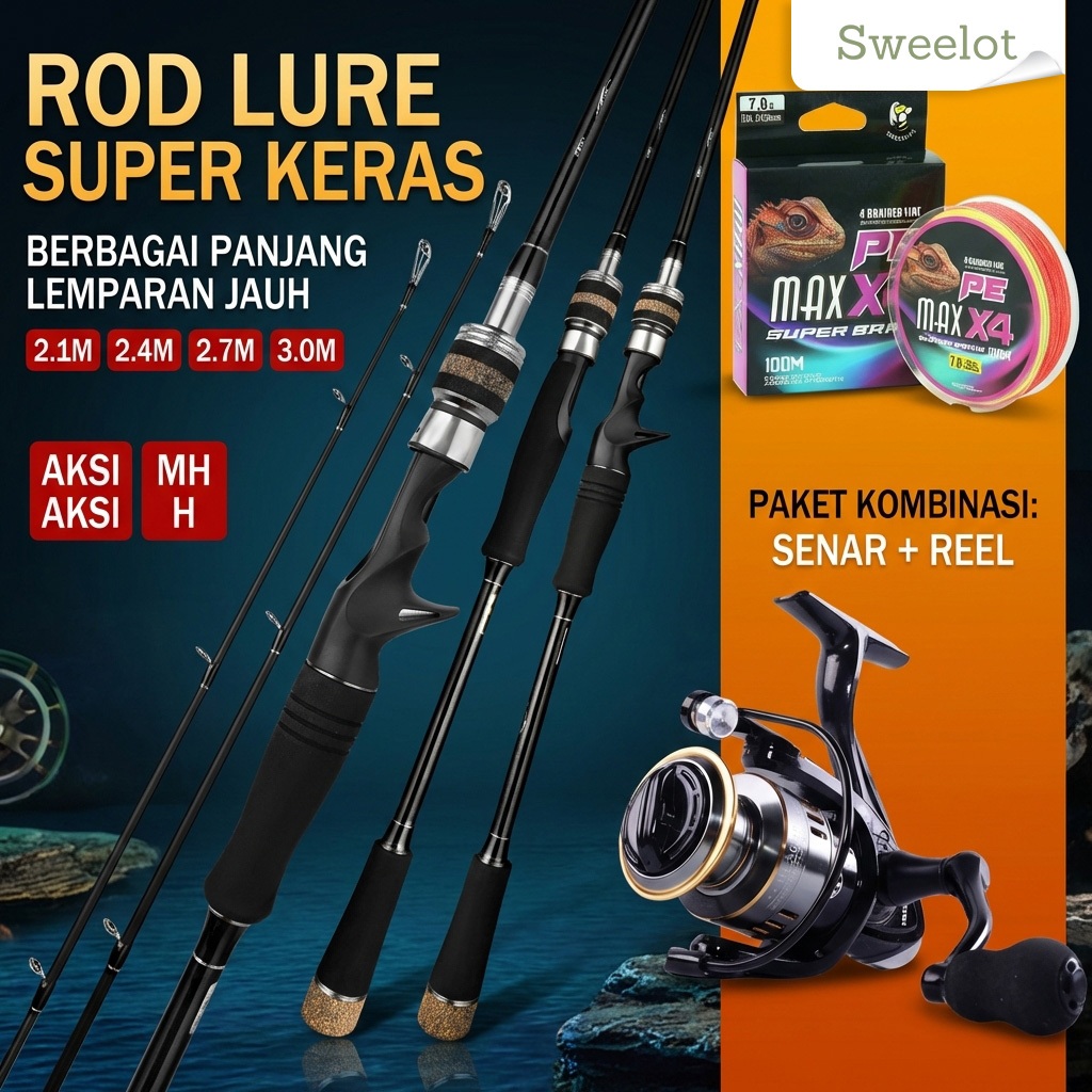 Set Pancing Lengkap Serat Karbon Ringan dan Tahan Lama