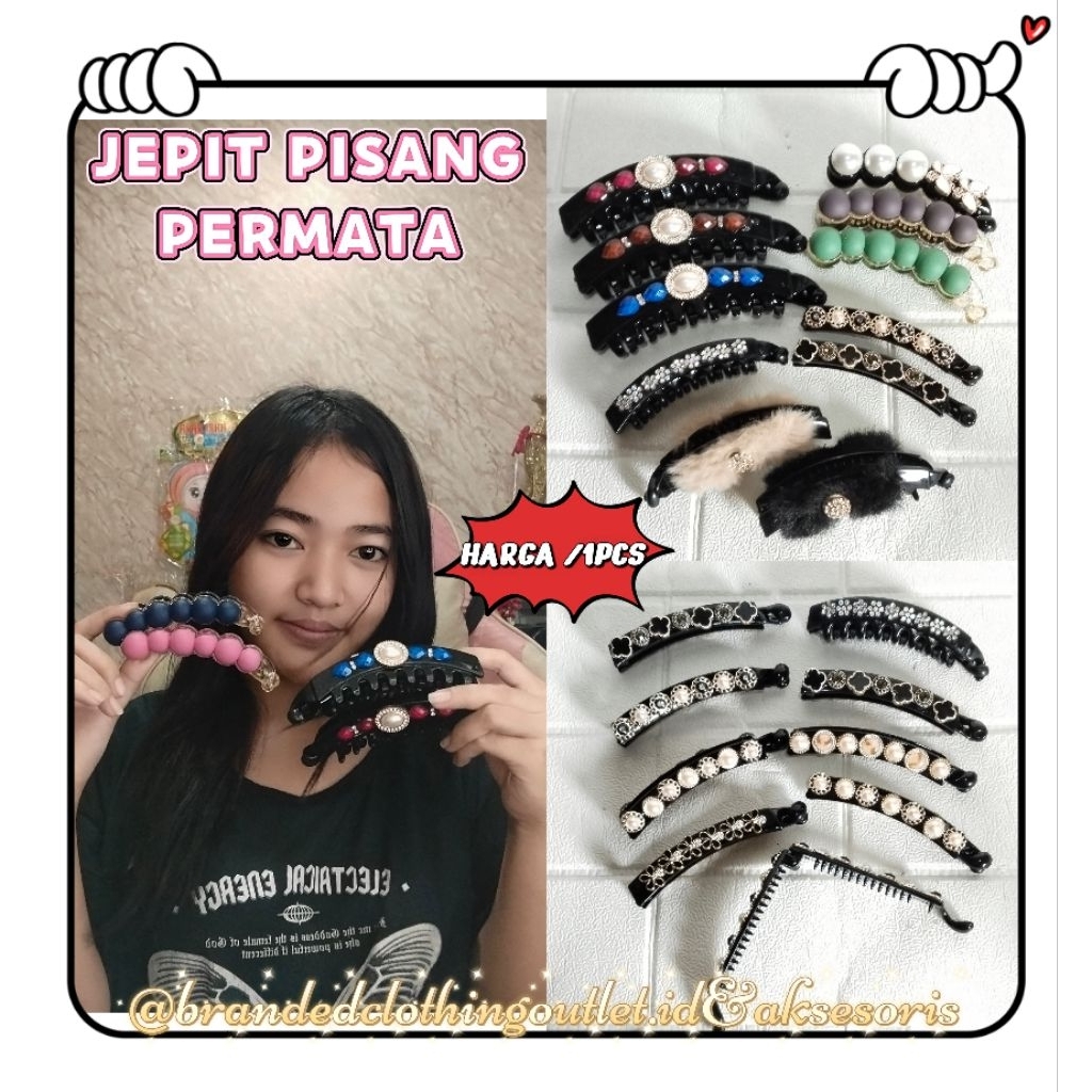 (1PCS) JEPIT PISANG TERBARU / JEPIT PISANG BULU IMPORT PREMIUM / JEPIT PISANG MUTIARA / JEPIT RAMBUT