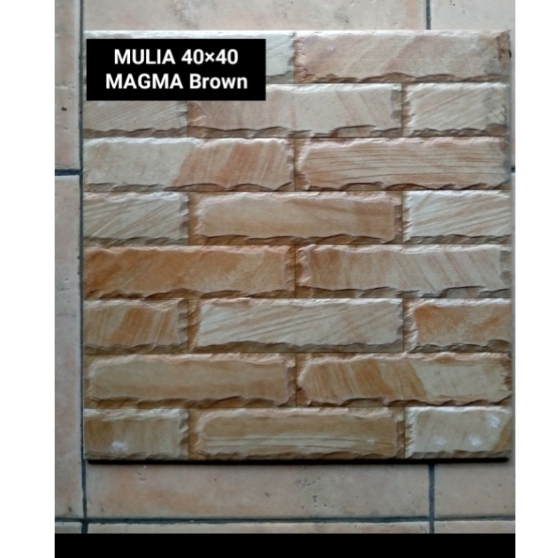 KERAMIK LANTAI CARPORT 40X40 MAGMA BROWN