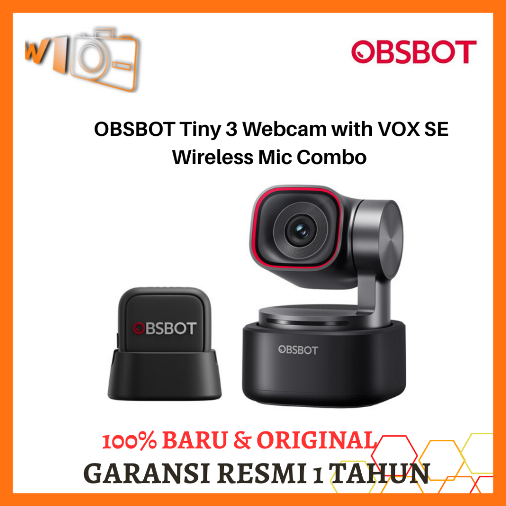 OBSBOT Tiny 3 Webcam with VOX SE Wireless Mic Combo