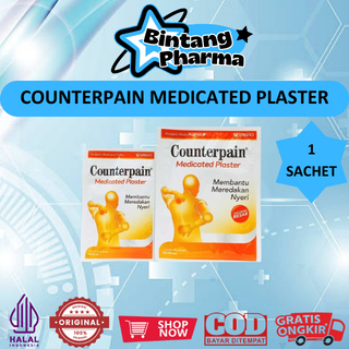 COUNTERPAIN (MEDICATED PLASTER UKURAN BIASA DAN BESAR ECERAN @1 SACHET) - MEMBANTU MEREDAKAN NYERI