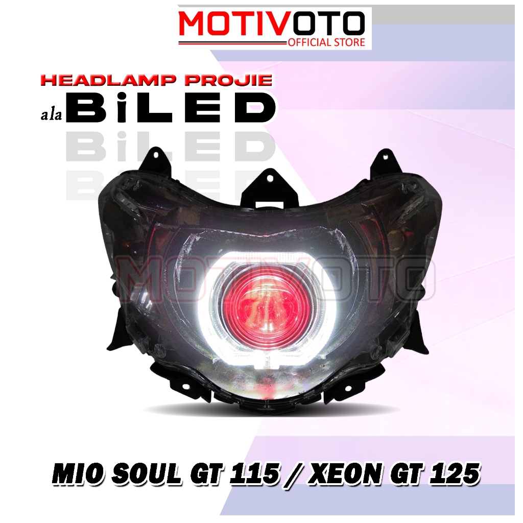 Projie Ala Biled Bi-LED AES Mio Soul GT 115 / Xeon GT 125 Reflektor Lampu Depan Mio Soul GT Komplit 