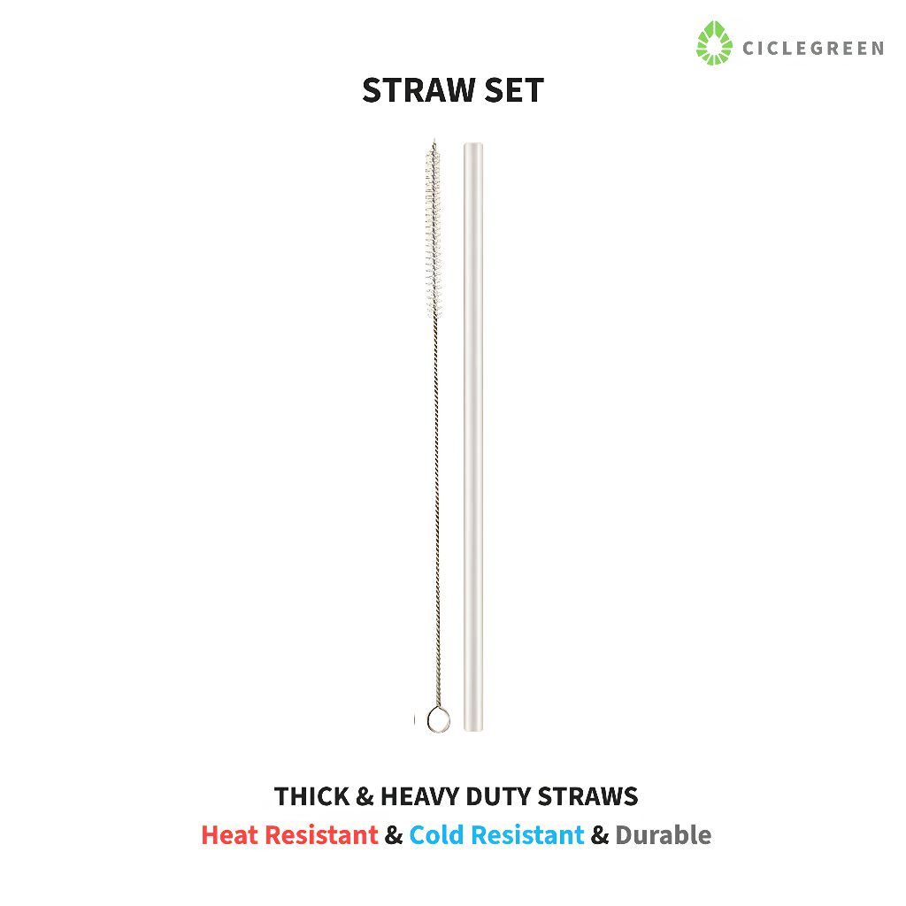 CICLEGREEN Straw Sedotan Plastik Tumbler Stainless Botol Minum