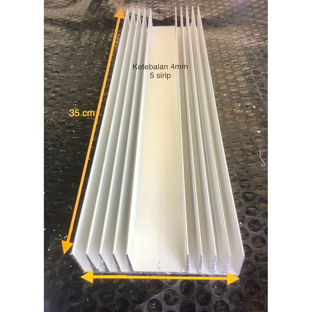 Pendingin 5 sirip 35 cm Tebal 4mm / heatsink 35cm tebal 4 mm