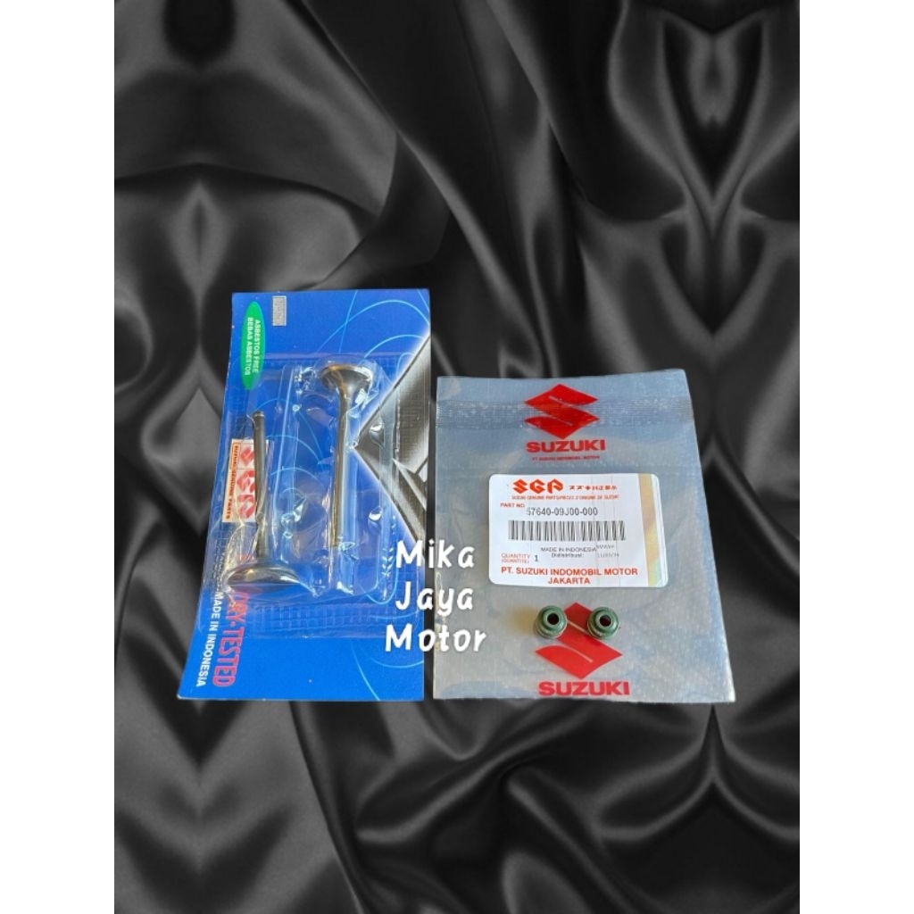 Klep Set IN EX + Sil klep Suzuki Spin 125, SkyDrive,Hayate, Skywave ORI