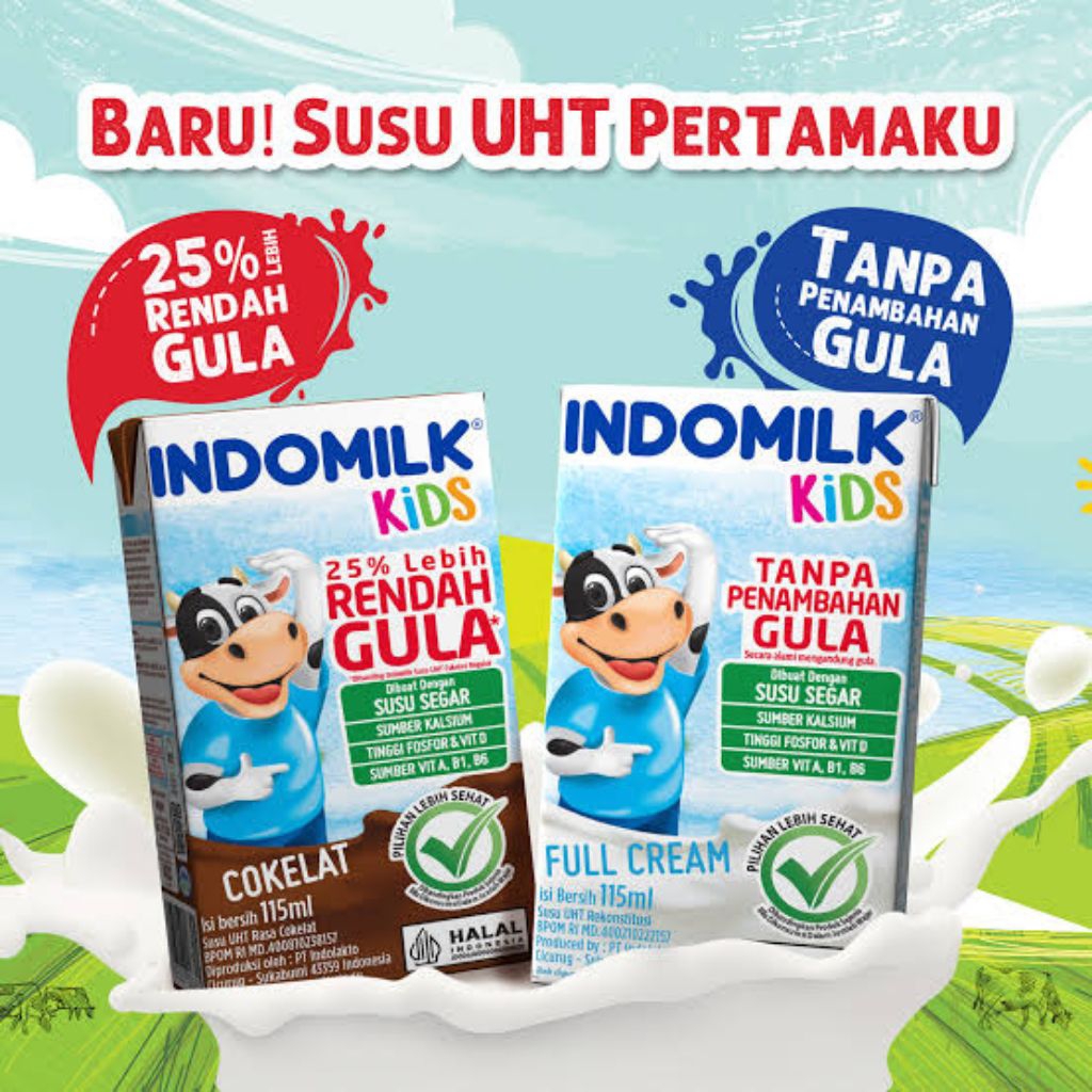 Indomilk susu uht 115gram / Indomilk kotak mini susu UHT