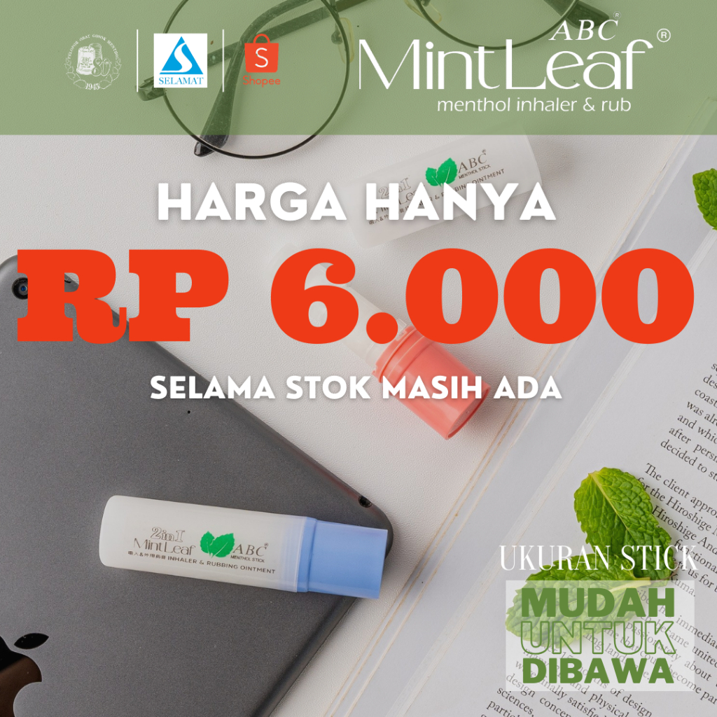menthol MintLeaf abc Stick 3gr - inhaler dan obat gosok
