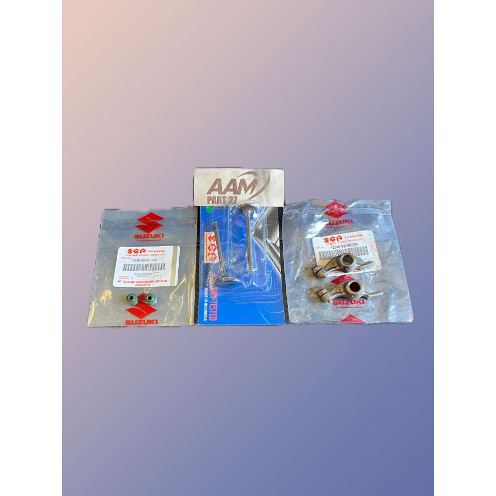 Platuk klep set+Klep set IN EX+sil klep Suzuki spin 125, Skydrive, skywave ori, Hayate