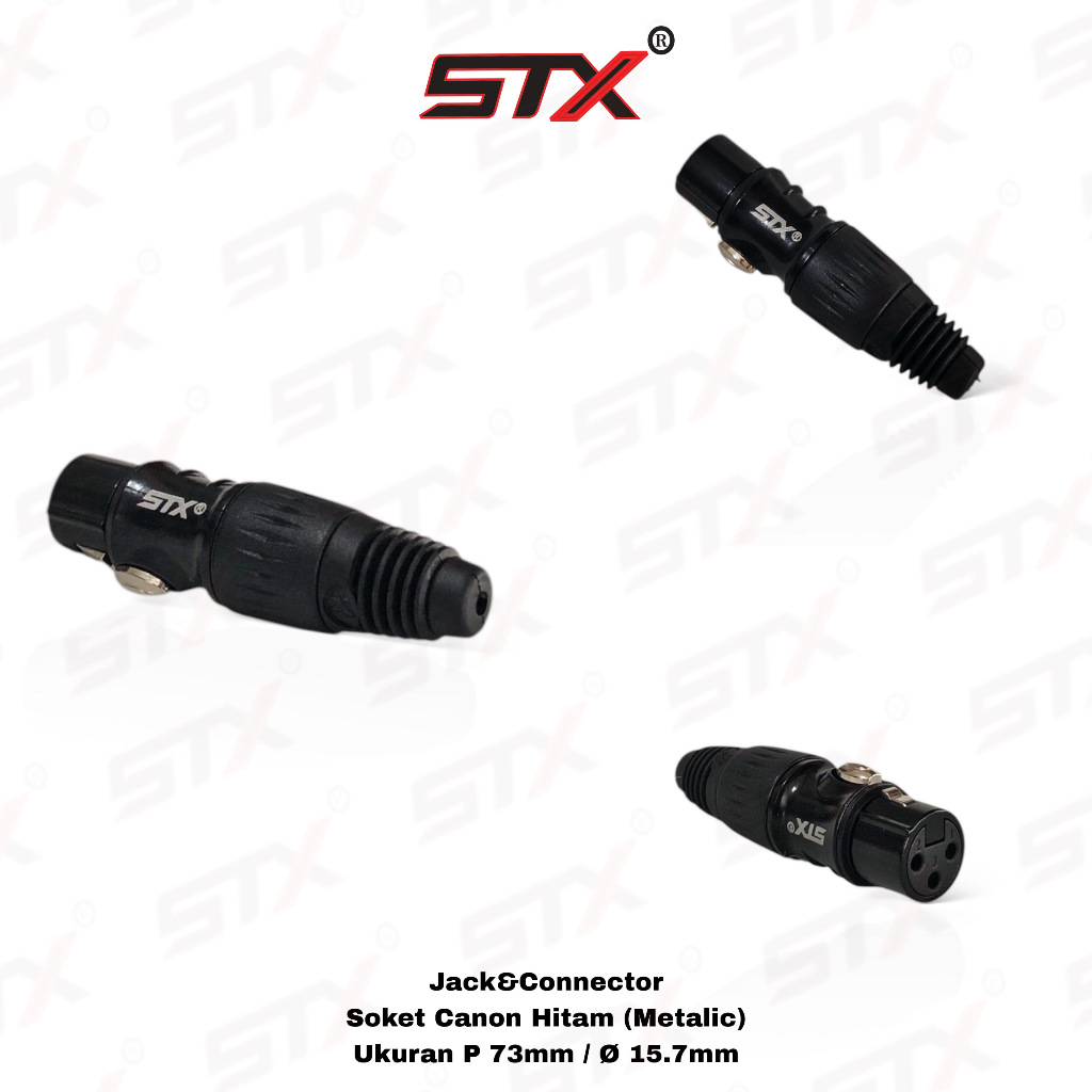 SOKET CANON XLR CEWE / FEMALE WARNA HITAM METALIC MERK STX