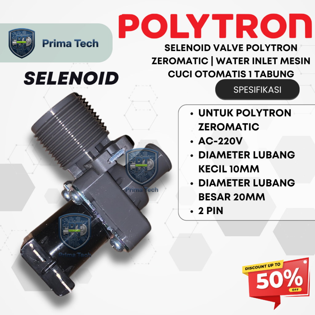 Selenoid Polytron UNTUK MESIN CUCI 1 TABUNG Zeromatic | Water Inlet Mesin Cuci Otomatis 1 Tabung