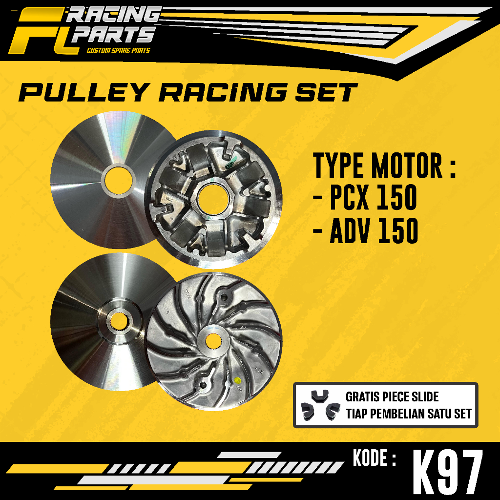 Rumah Roller Racing Pcx 150 Adv 150 Bubut derajat + Kerok Jalur roller Kode K97