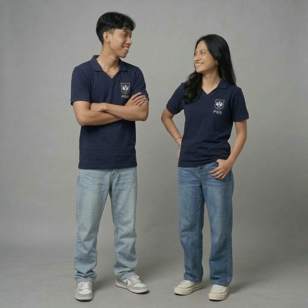 Jersey Polo Suporter PSIS Semarang Casual Kaos Bola Fans Dewasa Biru Navy