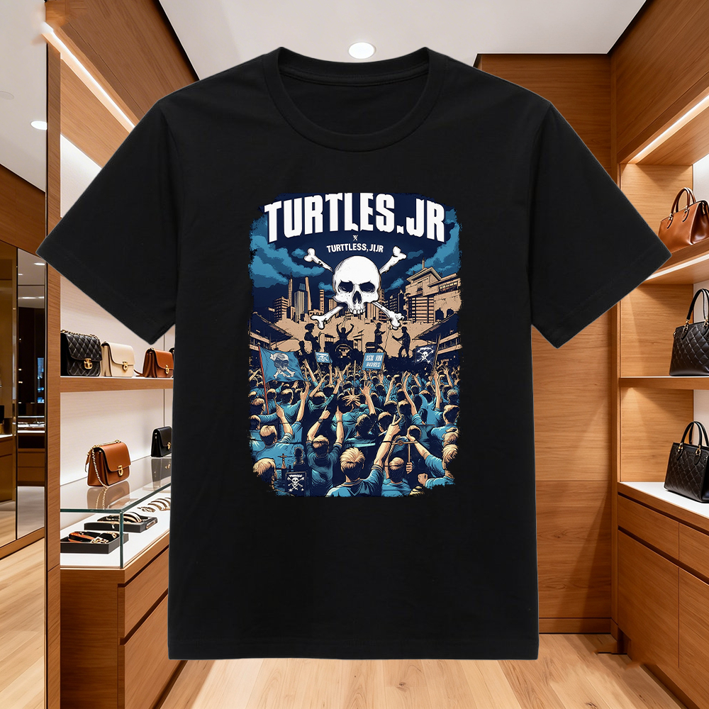Kaos Distro Turtles.JR Desain Eksklusif - Kaos Polos Katun Combed 280gsm Tebal, Unisex S-5XL Lengan 