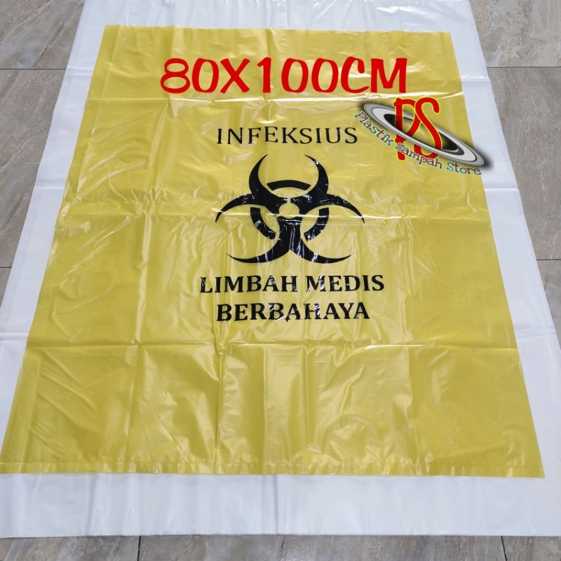 Kantong Sampah Medis 80 x 100 Cm , Plastik Sampah Medis Infeksius 80 x 100 Cm Kantong Sampah Biohaza