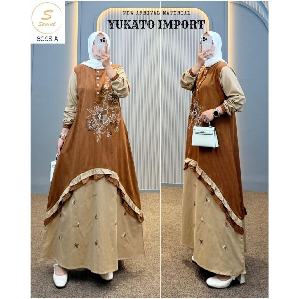 GAMIS SEMUT KATUN MOTIF TERBARU ORIGINAL SYAINA BY SEMUT