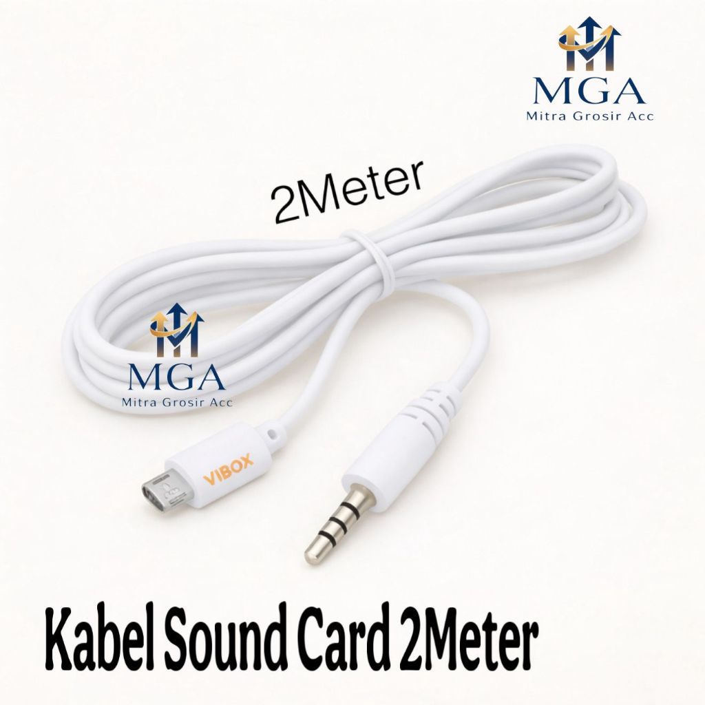 MGA - Kabel Sound Card Micro USB to Jack AUX 3.5mm 2Meter Untuk Sound Card V8 V8s V8 Plus V9 Taffstu