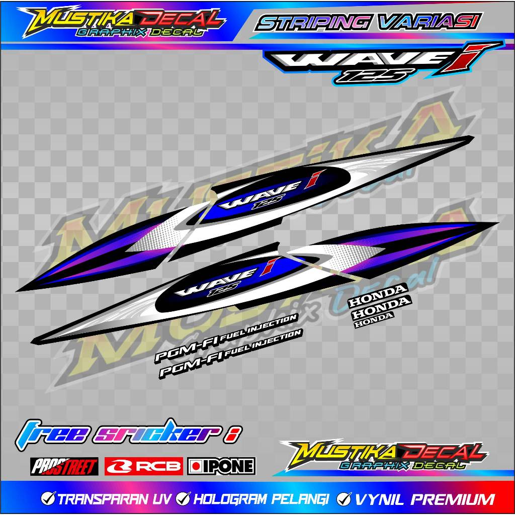 STRIPING VARIASI HONDA SUPRA X 125 WAVE i - SIMPLE STYLE / STICKER LIST VARIASI MOTOR SUPRA X