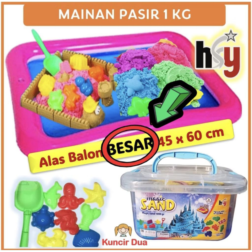 PACKING DUS TEBAL Mainan Pasir Ajaib/Magic Sand 1kg & 0,5 kg (Komplit)
