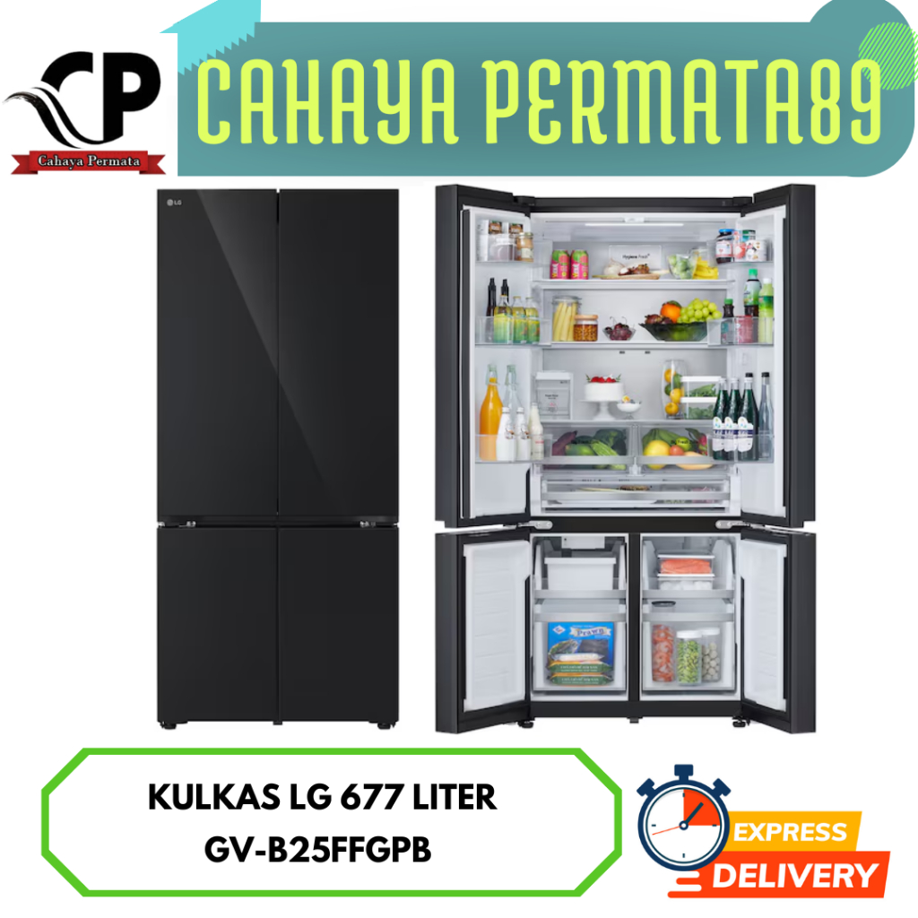 LG GV-B25FFGPB Kulkas Multi Door 677 Liter Inverter Dengan Hygne Fresh // GVB25FFGPB