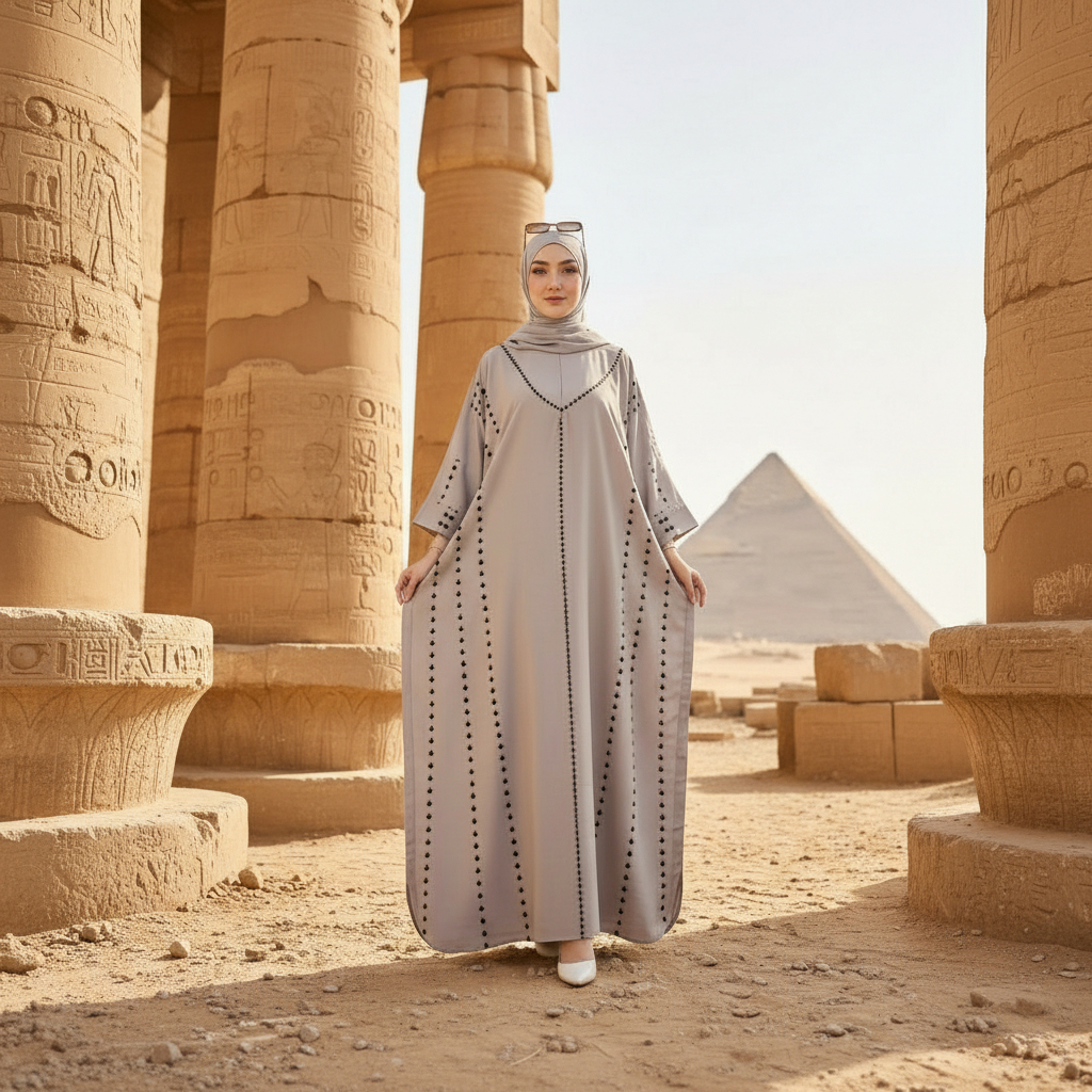 Abaya Gamis Muslimah Premium Warna Abu Elegan | Dress Panjang Longgar Modern