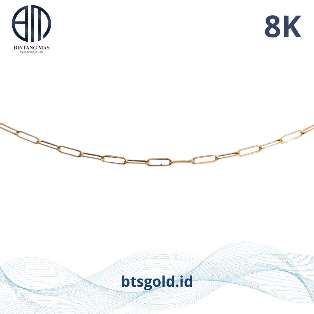 Kalung Emas Paper Clip | 8K