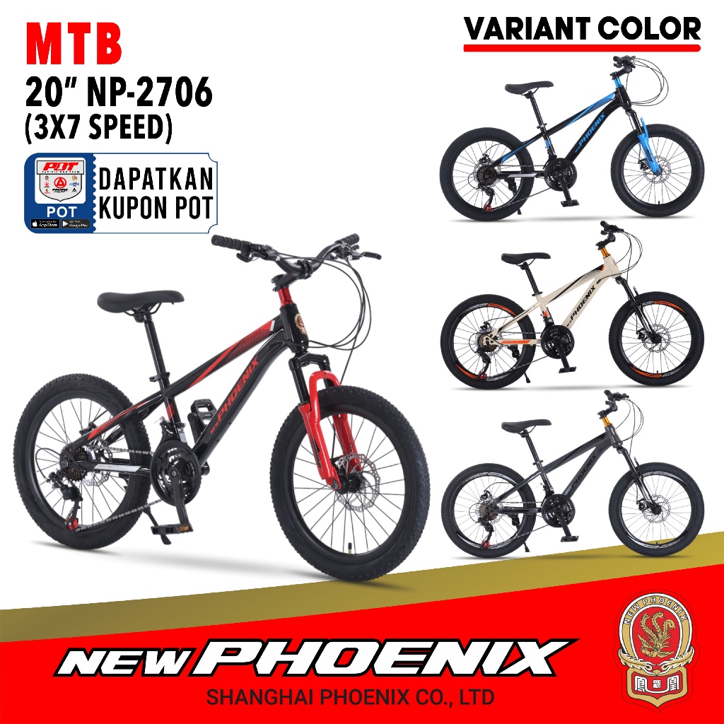 (TERMURAH) MTB 20 new phoenix evergreen ranger 21 speed pmb mortein 181 foster 6657 fastron pacific 