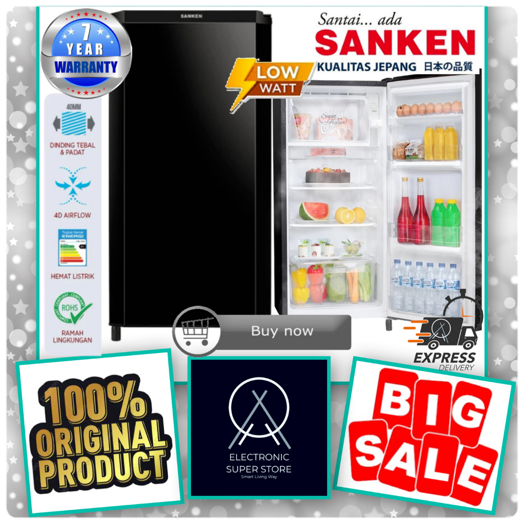 SANKEN KULKAS 1 PINTU SK-V173PA SKV175PA SK V173PA SUPER LOW WATT LEMARI ES 1 PINTU SANKEN FAST COOL